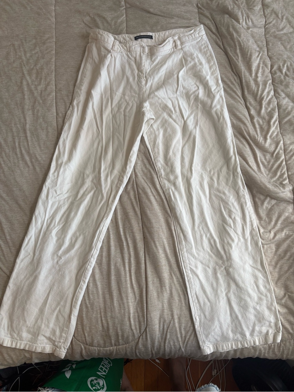 Brandy Melville White Relaxed Wide-Leg Pants